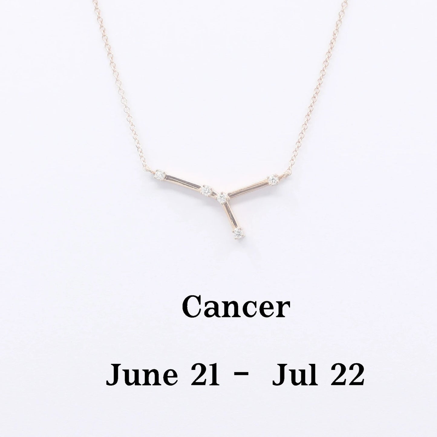 14K DIAMOND CANCER ZODIAC SIGN SMALL VERSION NECKLACE