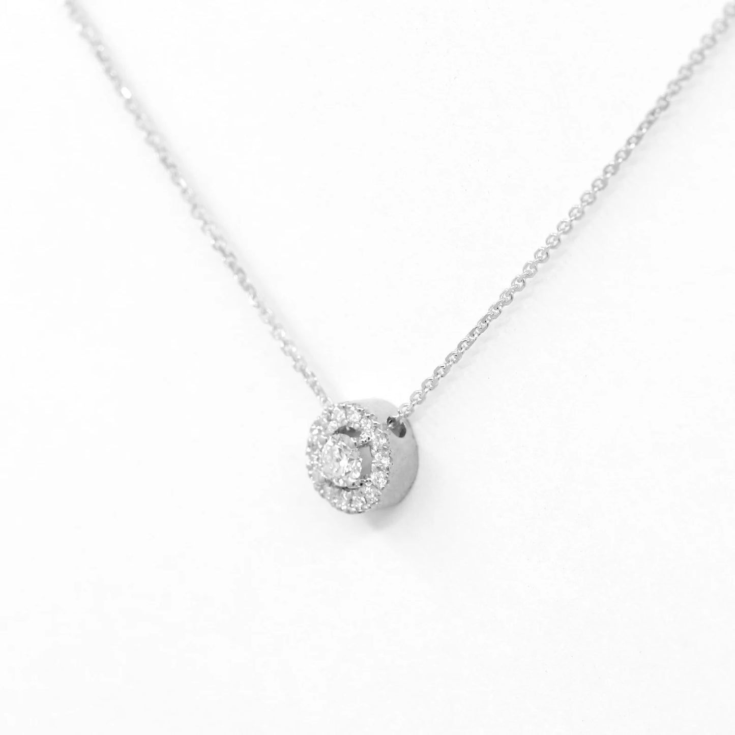 14K 0.17CT DIAMOND HALO NECKLACE