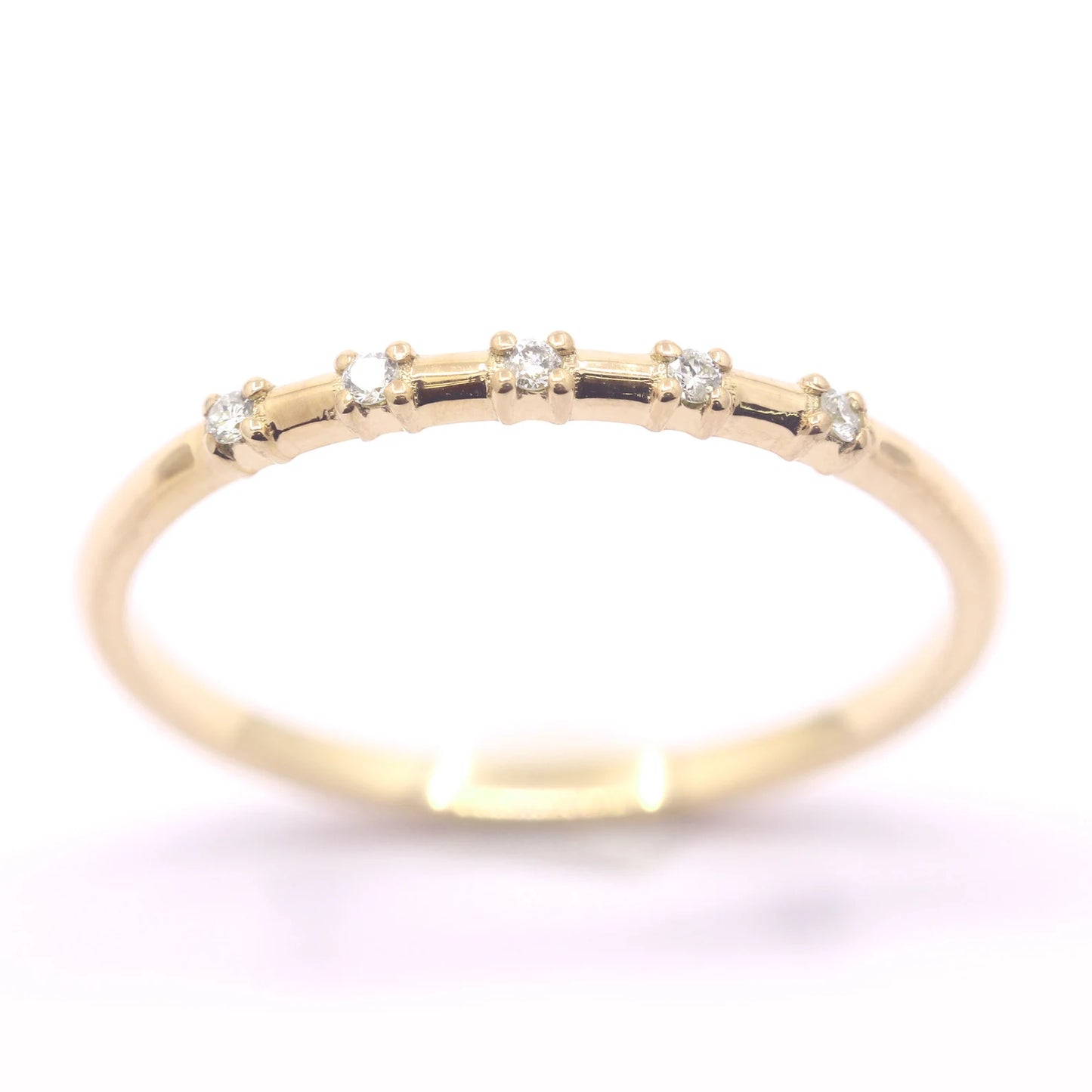 14K 5 DIAMOND SPACED 1.2MM BAND