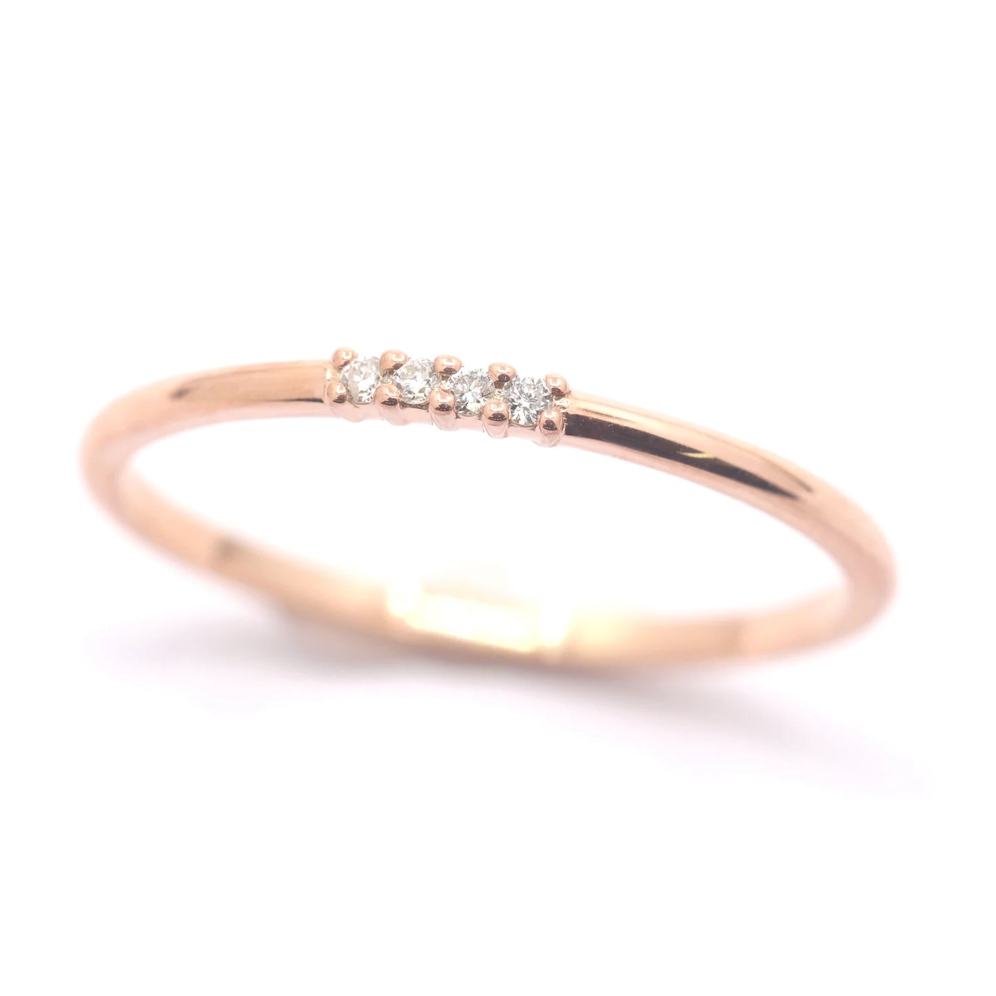 14K 4 DIAMOND 1.2MM BAND