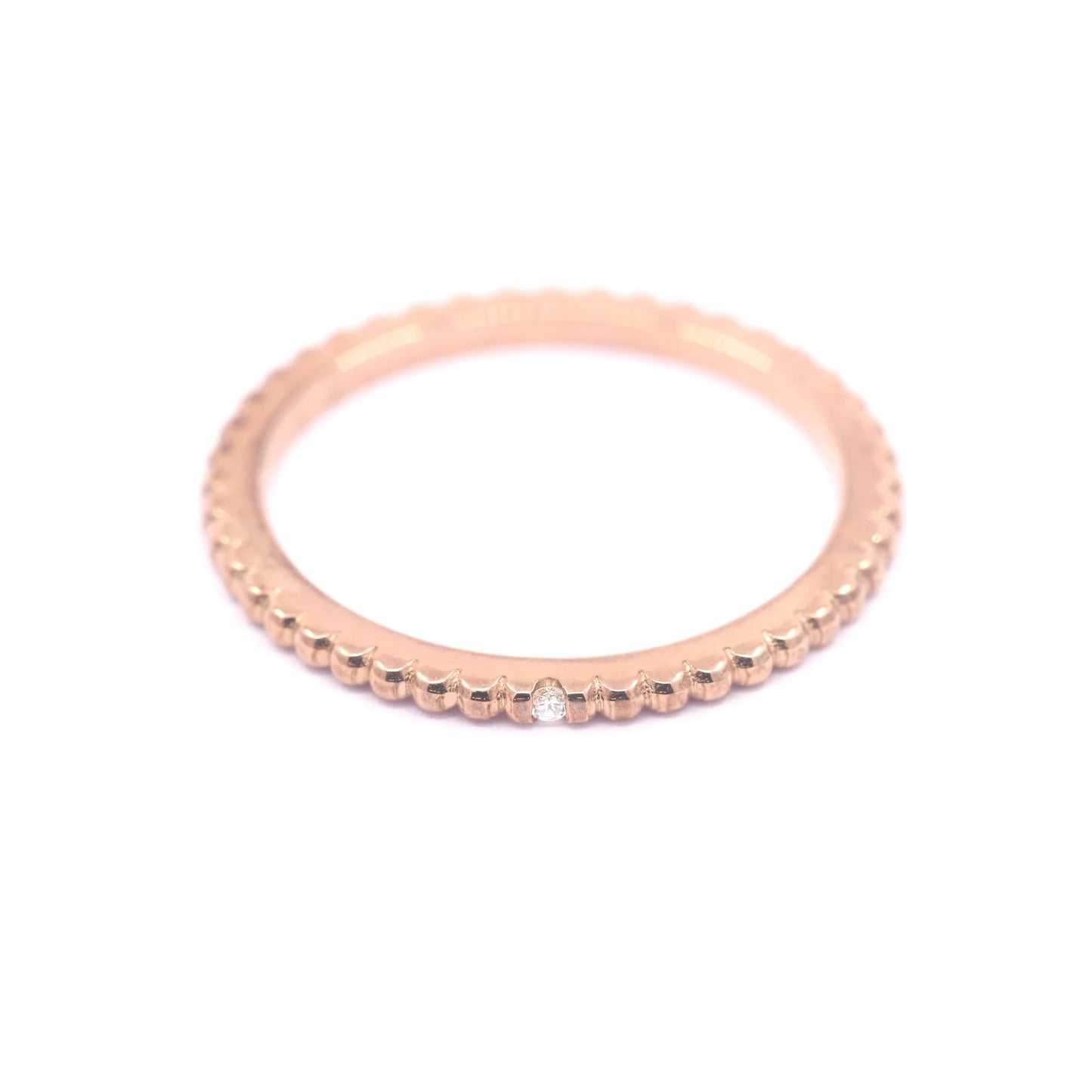 14K 1 DIAMOND BEADED 1.2MM BAND
