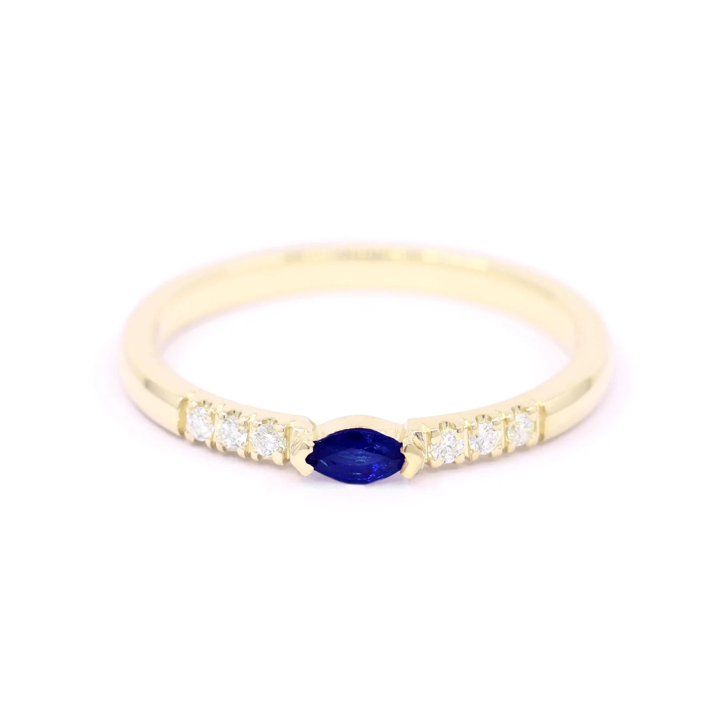 14K MARQUISE SAPPHIRE DIAMOND BAND
