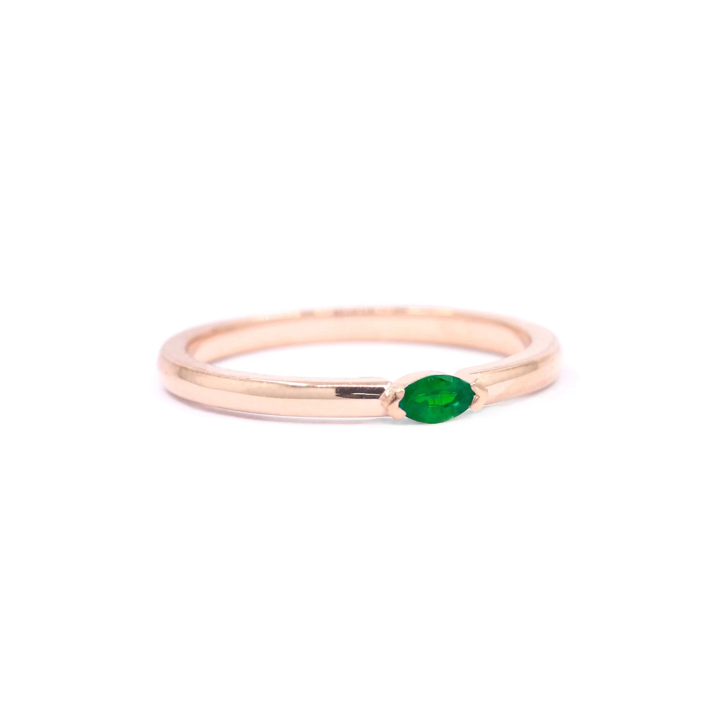 14K MARQUISE EMERALD SOLITAIRE BAND