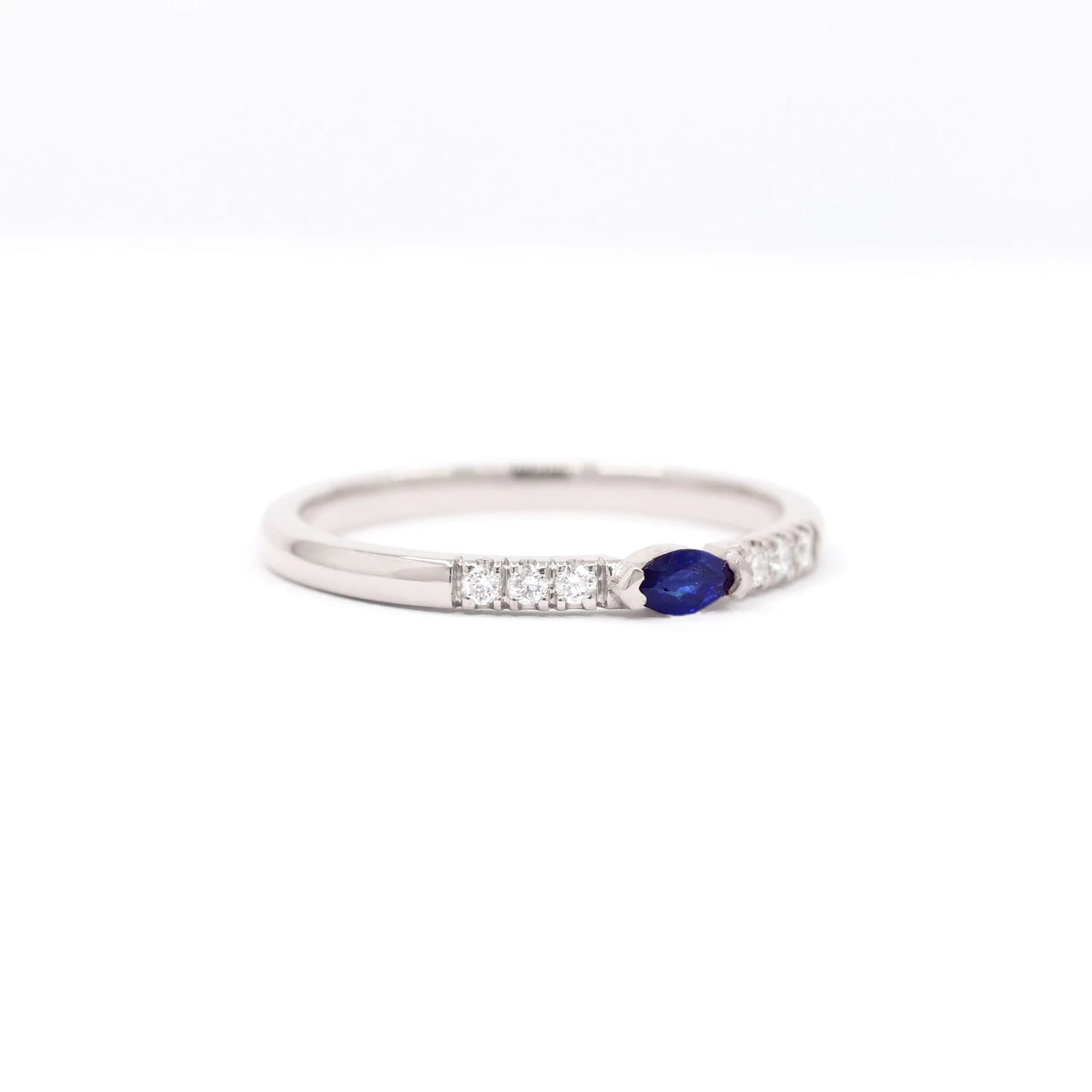 14K MARQUISE SAPPHIRE DIAMOND BAND