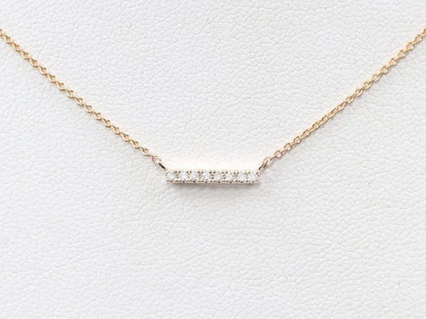 14K 8 DIAMOND BAR NECKLACE