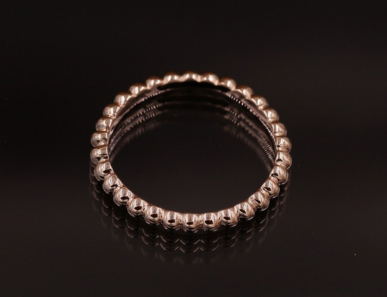 14K BEADED BAND (THICKER VERSION)