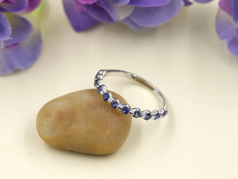 14K SAPPHIRE BEZEL BAND
