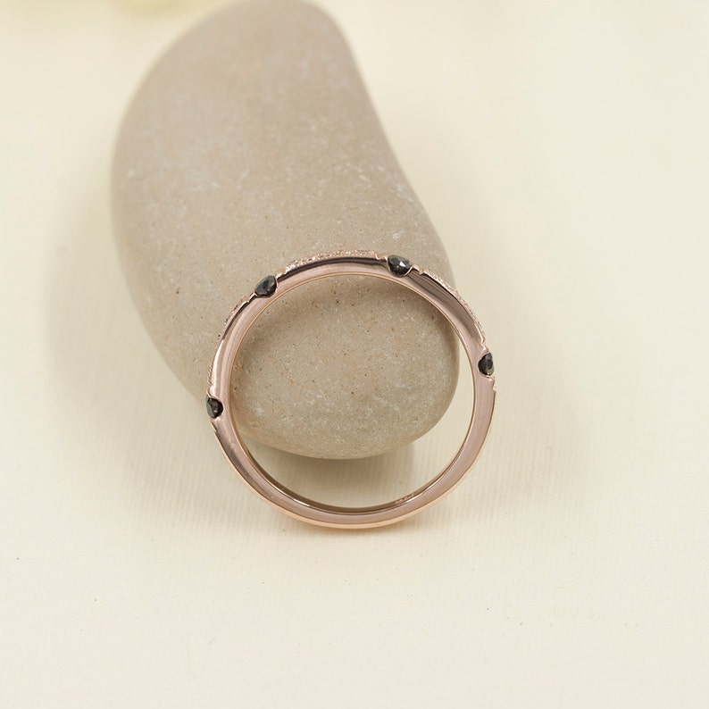 14K BLACK DIAMOND MINI BAR ART DECO BAND
