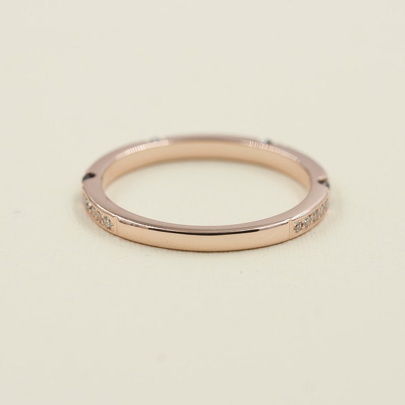 14K BLACK DIAMOND MINI BAR ART DECO BAND