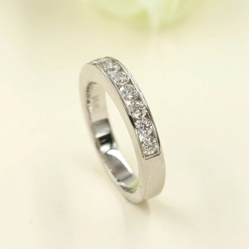 14K WHITE GOLD 0.60CT DIAMOND CHANNEL BAND