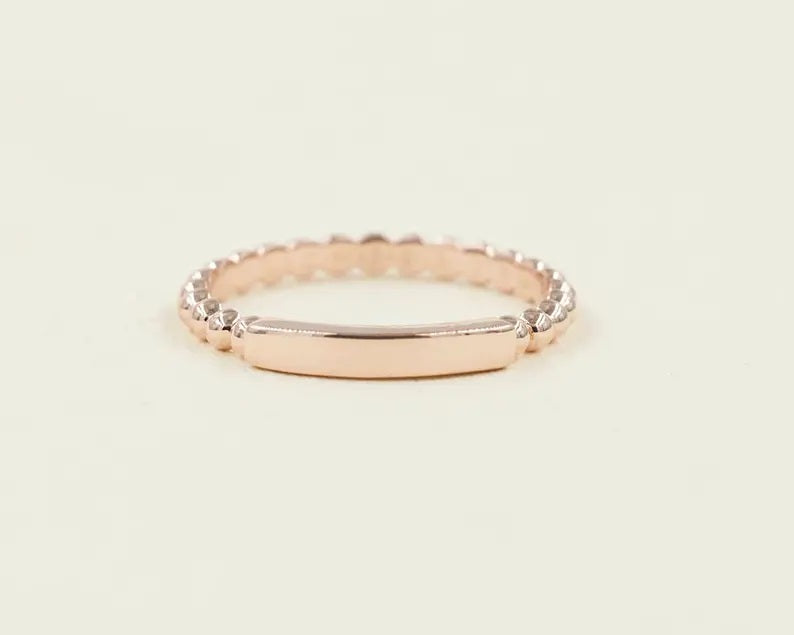 14K MINI BAR BEADED BAND
