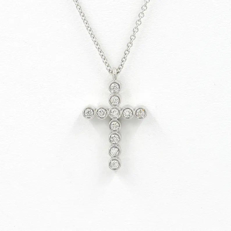 14K 0.33CT DIAMOND CROSS NECKLACE