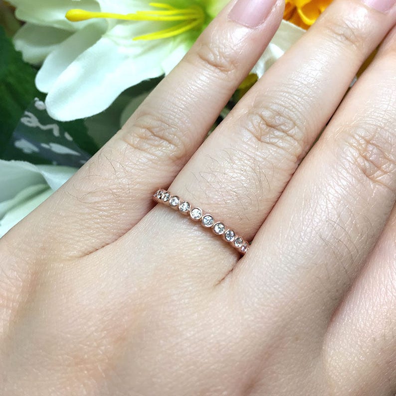 14K 0.55CT DIAMOND BEZEL FULL ETERNITY BAND