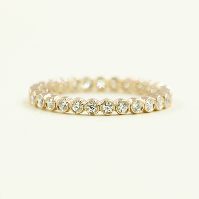 14K 0.55CT DIAMOND BEZEL FULL ETERNITY BAND