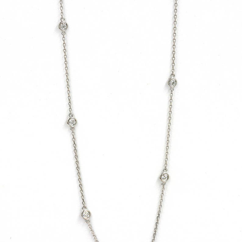 14K 10 DIAMOND BY THE YARD NECKLACE