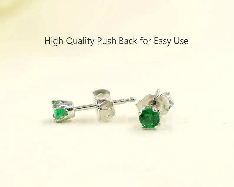 14K EMERALD STUD EARRING