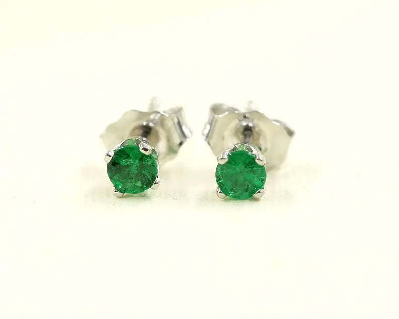 14K EMERALD STUD EARRING