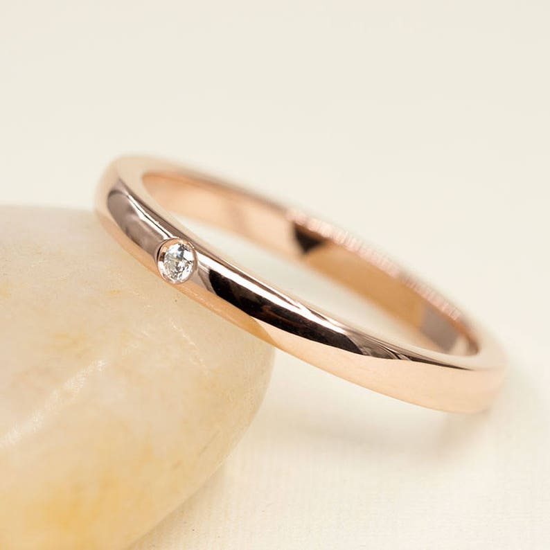 14K 1 DIAMOND 2.2MM BAND