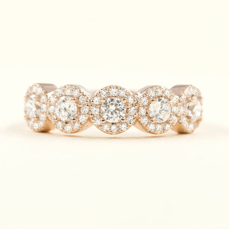 14K 0.50CT ROUND DIAMOND HALO BAND