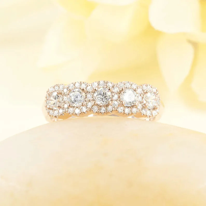 14K 0.55CT DIAMOND HALO BAND