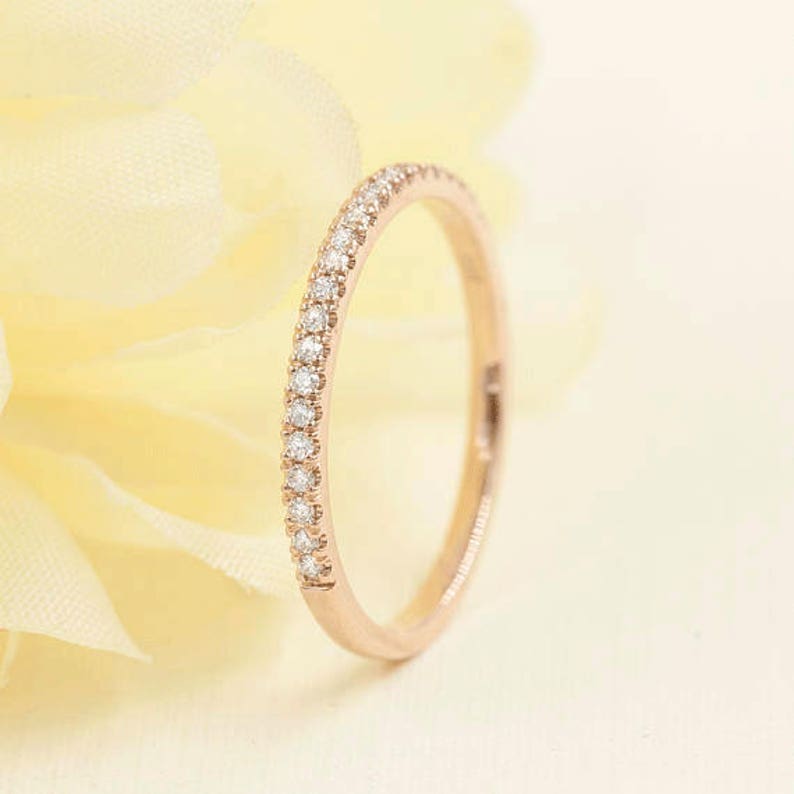 14K 0.17CT DIAMOND HALF ETERNITY 1.6MM BAND