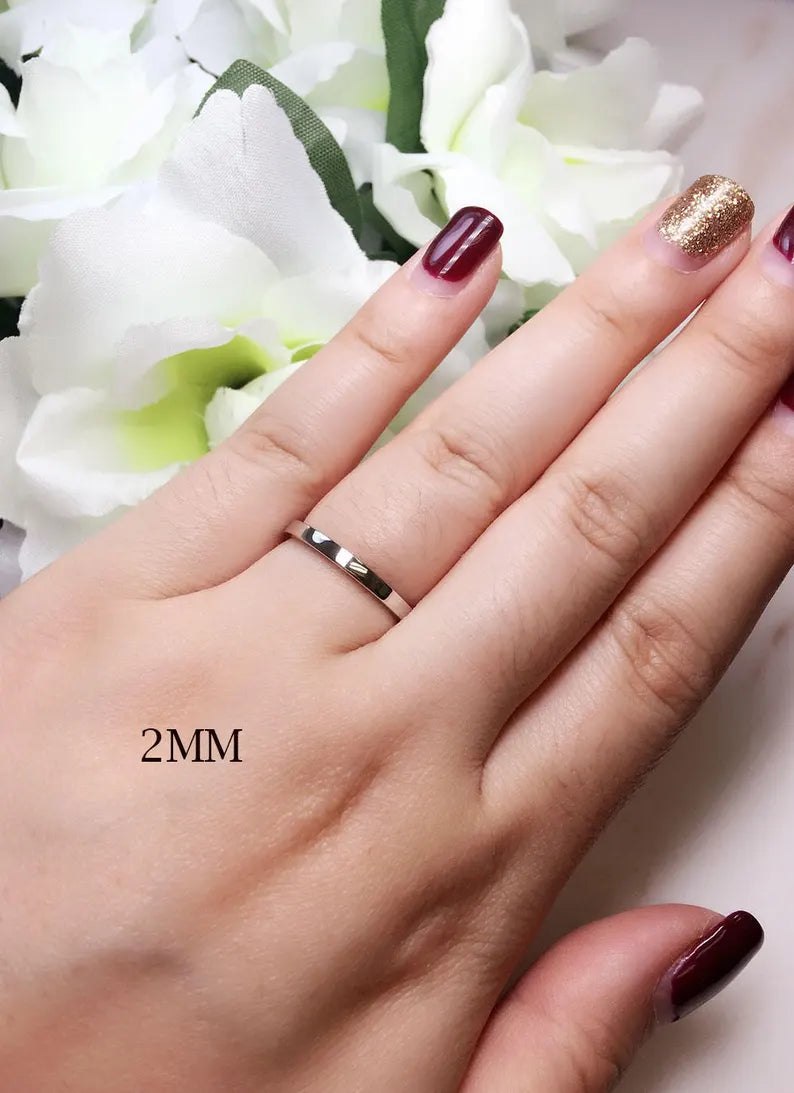14K 2MM SQUARED EDGE BAND