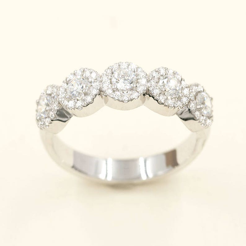 14K 0.50CT ROUND DIAMOND HALO BAND