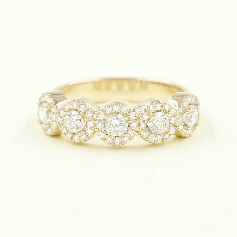 14K 0.50CT ROUND DIAMOND HALO BAND