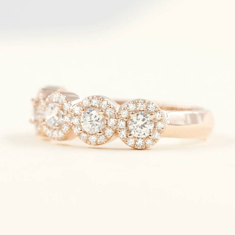 14K 0.50CT ROUND DIAMOND HALO BAND