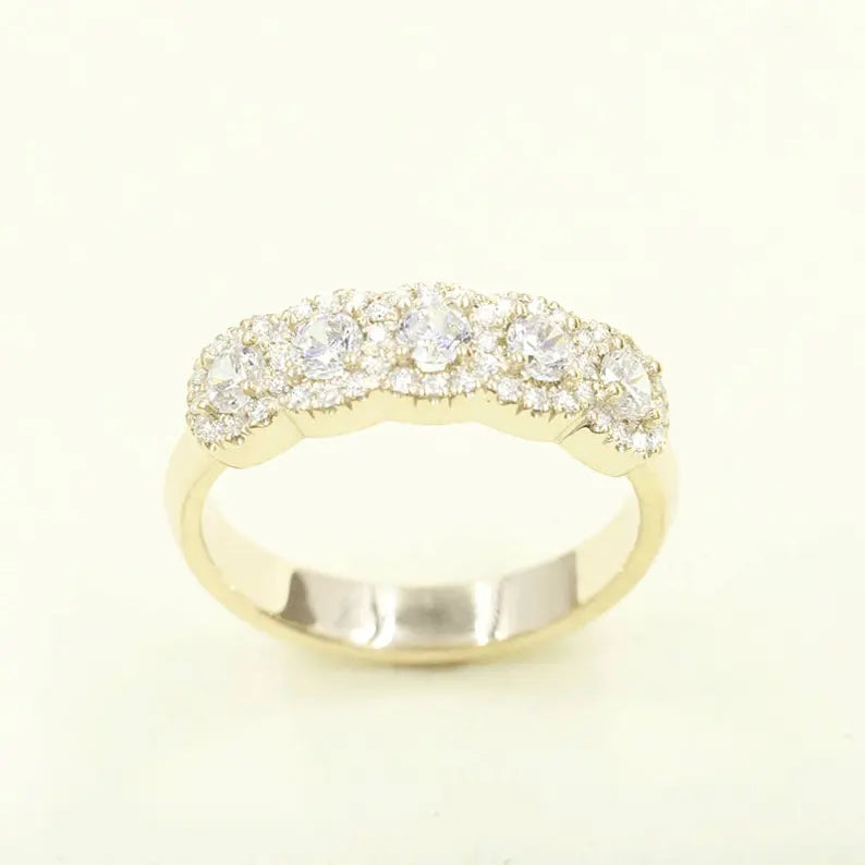 14K 0.55CT DIAMOND HALO BAND