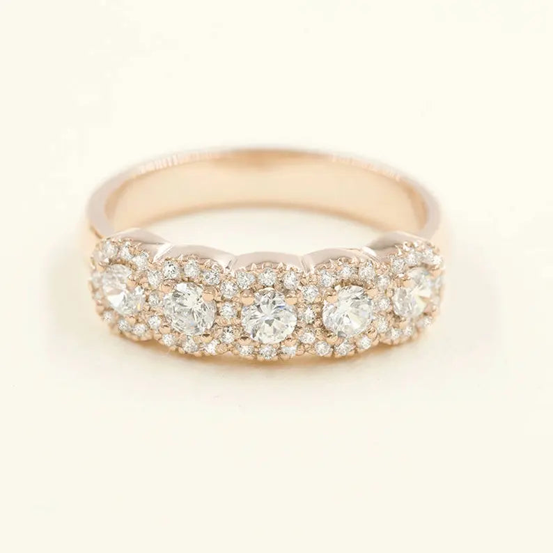 14K 0.55CT DIAMOND HALO BAND