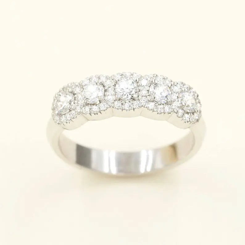 14K 0.55CT DIAMOND HALO BAND
