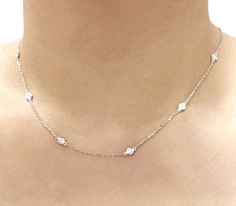 14K 10 DIAMOND BY THE YARD NECKLACE