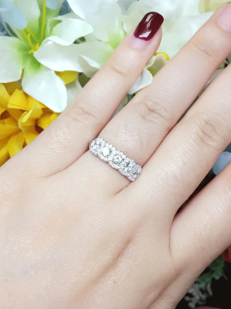 14K 0.55CT DIAMOND HALO BAND