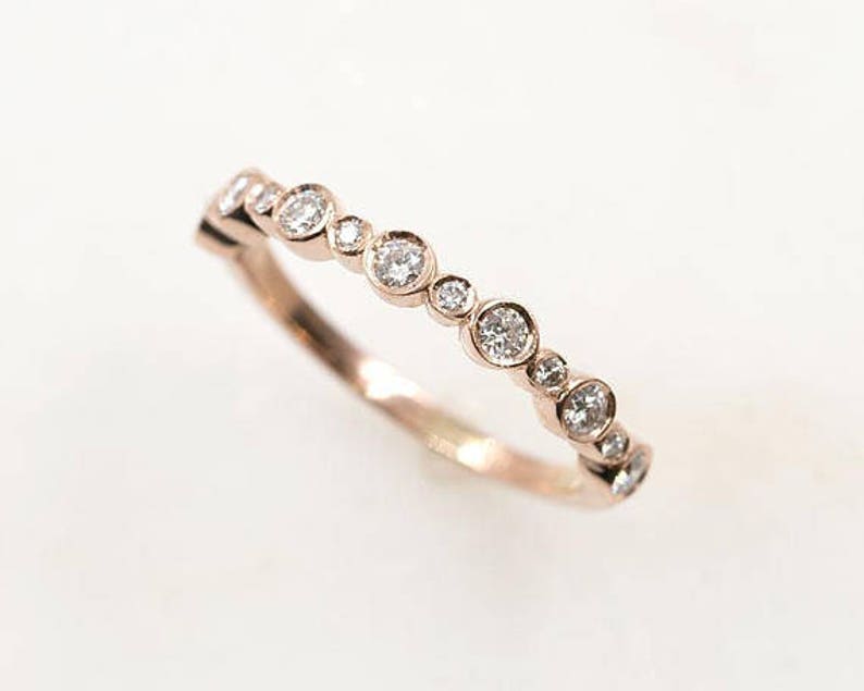 14K 0.27CT DIAMOND BEZEL BAND