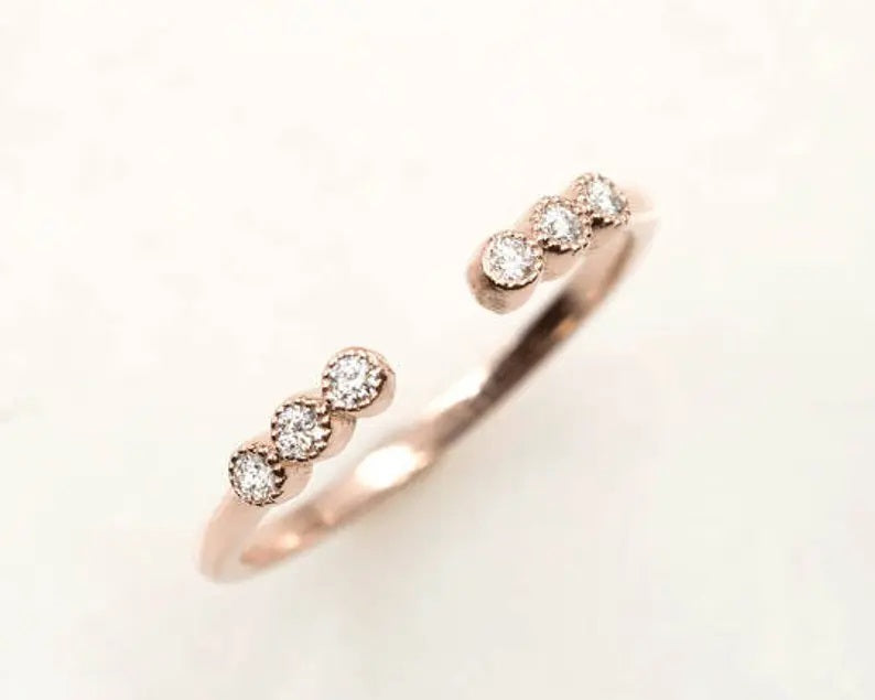 14K 6 DIAMOND OPEN BAND
