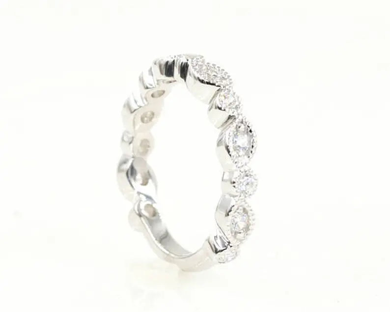 14K 0.40CT DIAMOND ART DECO BAND