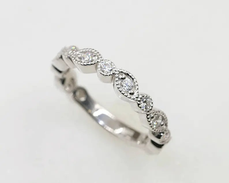 14K 0.40CT DIAMOND ART DECO BAND