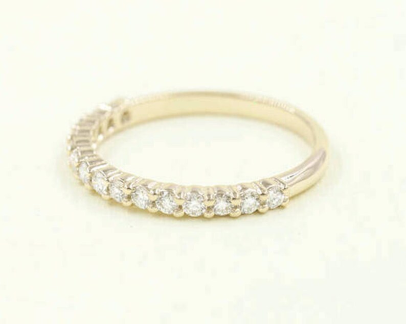 14K 0.32CT DIAMOND HALF ETERNITY BAND
