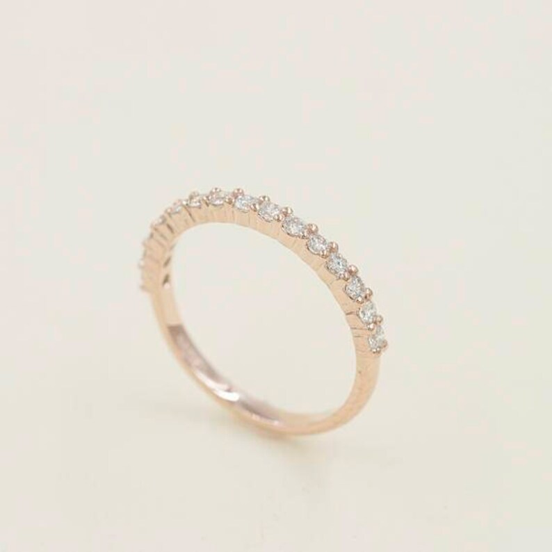 14K 0.32CT DIAMOND HALF ETERNITY BAND