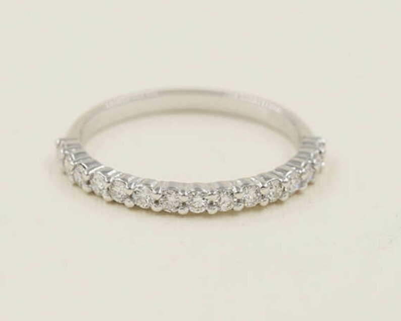 14K 0.32CT DIAMOND HALF ETERNITY BAND