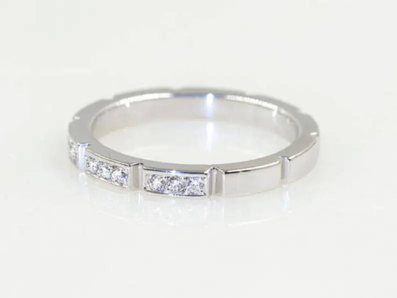 14K DIAMOND MINI BAR ART DECO BAND