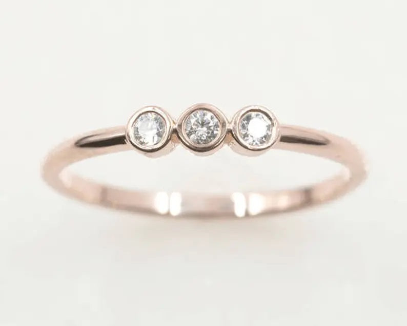 14K 0.10CT DIAMOND BEZEL BAND
