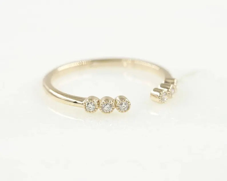14K 6 DIAMOND OPEN BAND