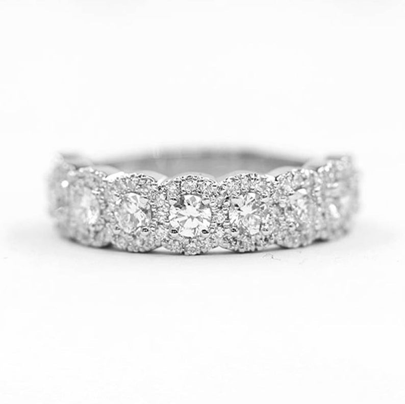 14K 1.35CT DIAMOND HALO BAND