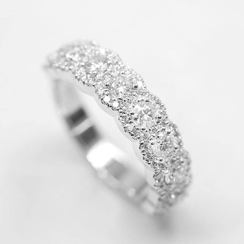 14K 1.35CT DIAMOND HALO BAND