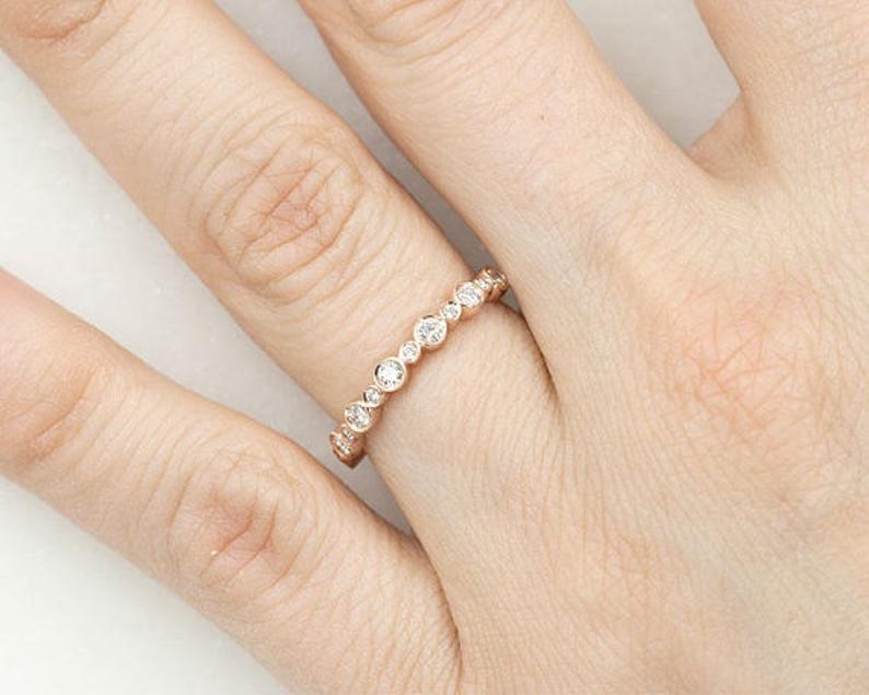 14K 0.27CT DIAMOND BEZEL BAND