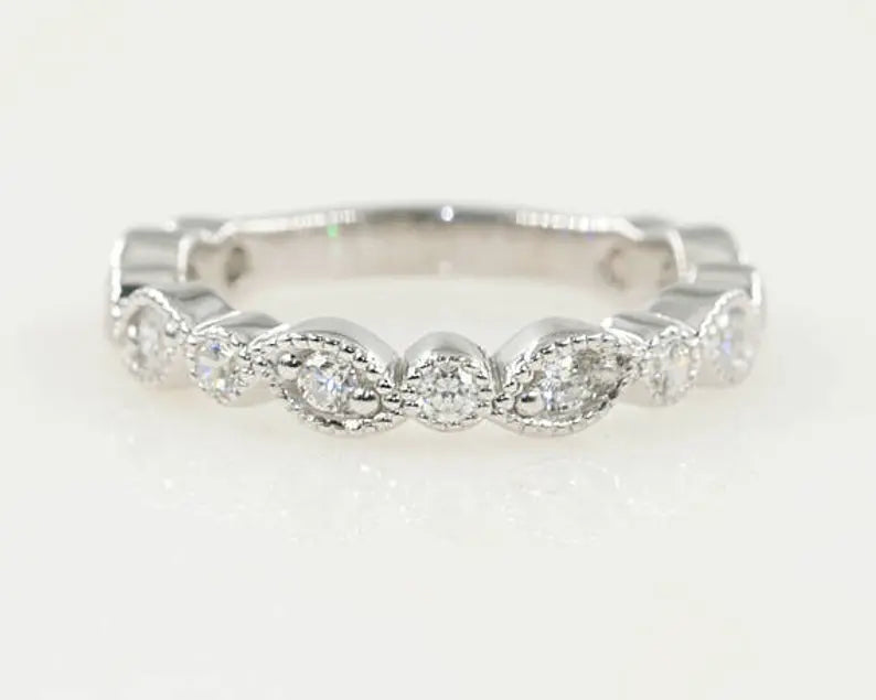 14K 0.40CT DIAMOND ART DECO BAND