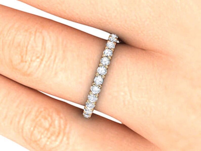 14K 0.32CT DIAMOND HALF ETERNITY BAND