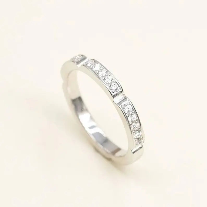 14K 0.26CT DIAMOND MINI BAR ART DECO BAND
